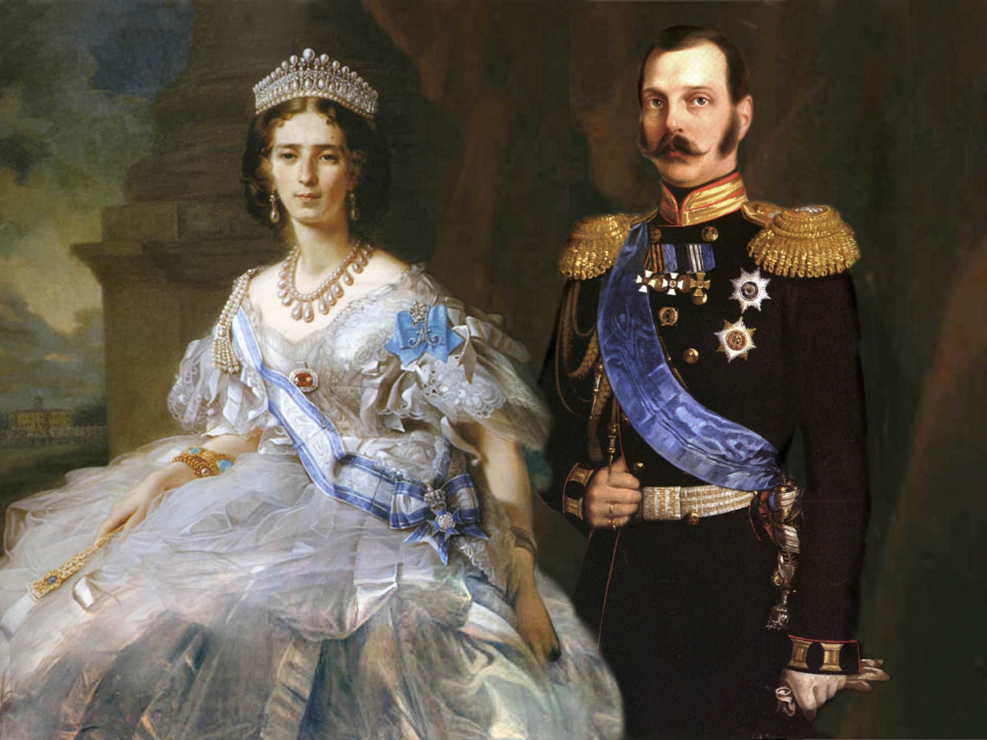 Портрет Граф и графиня Король и Королева