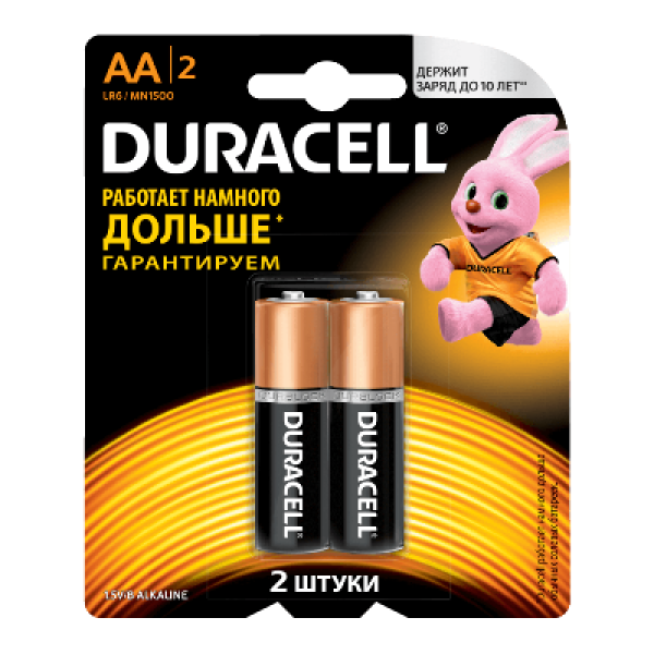 Батарейки Duracell LR6-2BL (AA) basic - 2 штуки