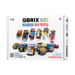 Qbrix Kids Детский конструктор. Машинки или роботы 12 в 1