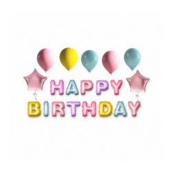 Набор воздушных шаров «Happy birthday» 20 шт , разноцветный