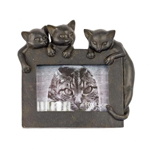 Фоторамка Кошки 10х15, коричневая